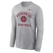 USC Trojans Men's Nike Gray Cotton Basketball Icon Long Sleeve T-Shirt